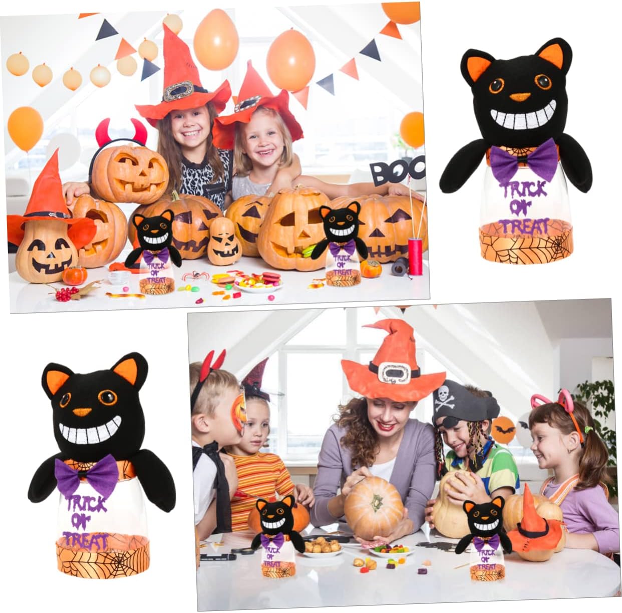 UPKOCH Cookie Decorating 1pc Halloween Candy Jar Niño Con Cubierta Caja De Caramelos Plástico Titular De Caramelos De Plástico