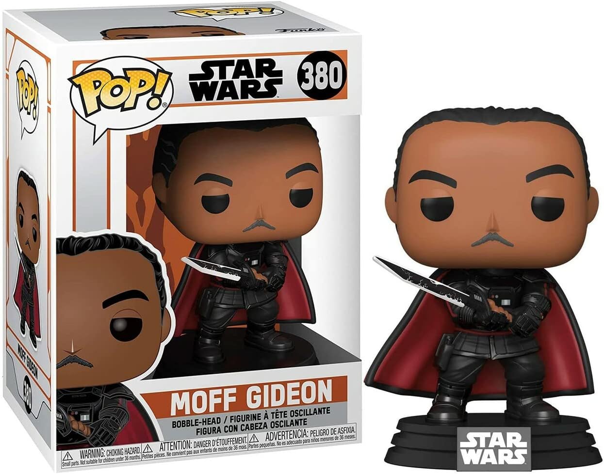 POP Star Wars The Mandalorian – Moff Gideon con Darksaber Funko Pop! Figura de vinilo (paquete con funda protectora compatible con Pop Box),