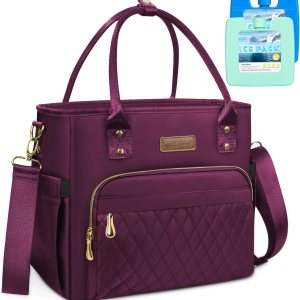 MIYCOO – Lonchera para mujer, a prueba de fugas, con aislamiento, grande, con 2 compresas frías, color morado MIYCOO – Lonchera para mujer, a prueba de fugas, con aislamiento, grande, con 2 compresas frías, color morado