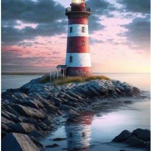 Pintura de diamante 5D para playa y faro, kit completo de diamantes de imitación para decoración del hogar, 12 x 18 pulgadas Pintura de diamante 5D para playa y faro, kit completo de diamantes de imitación para decoración del hogar, 12 x 18 pulgadas