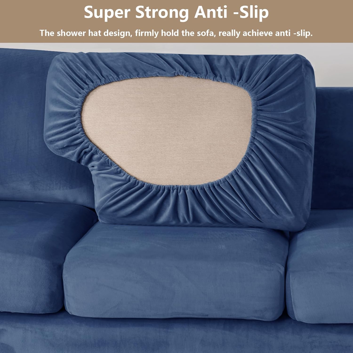 AkbiK Fundas para sofá, 357 piezas, fundas de terciopelo elástico de felpa para sofá de 3 cojines, protector de muebles suave antideslizante para