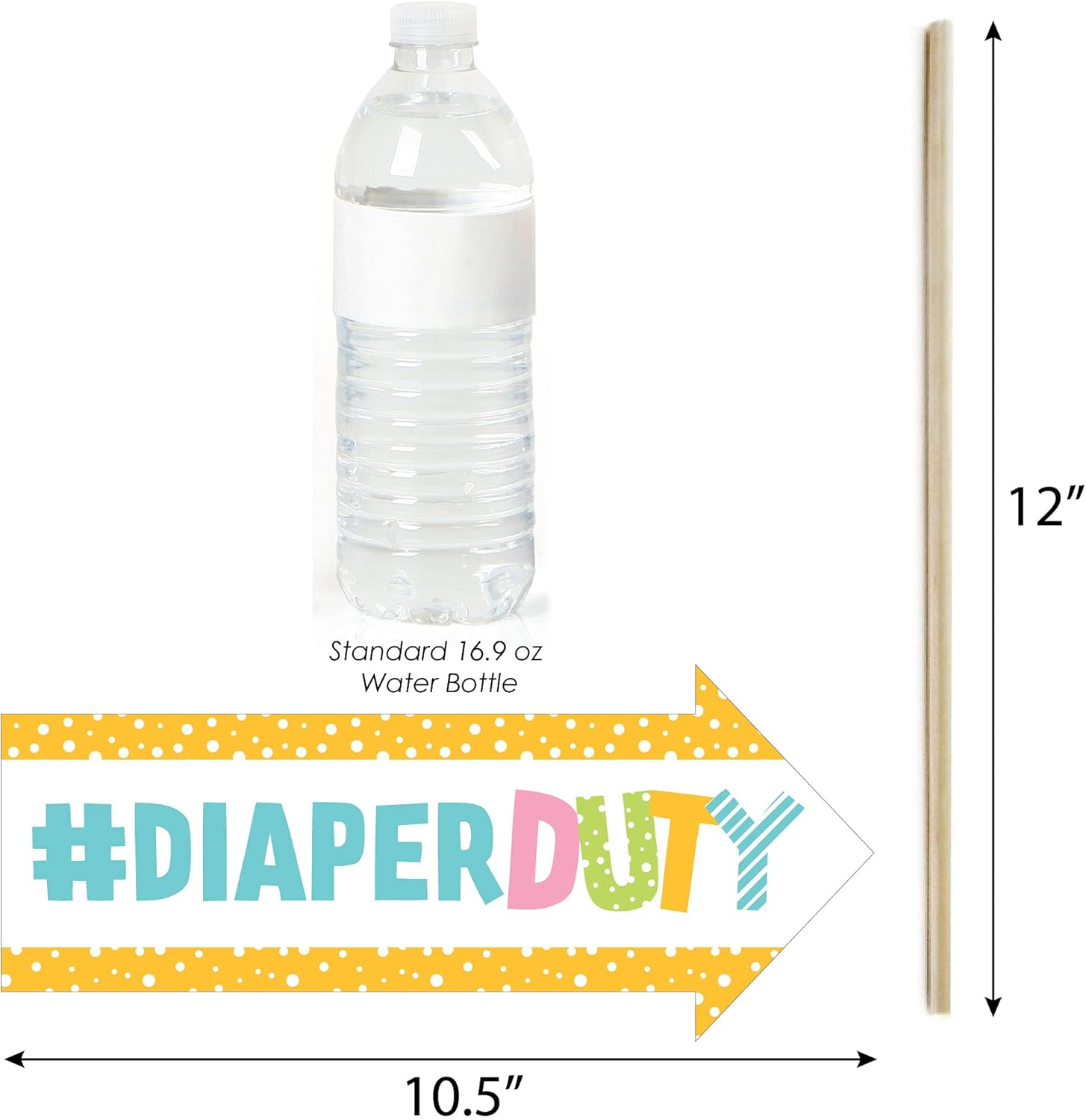Big Dot of Happiness Divertido baby shower colorido – Kit de accesorios para cabina de fotos de fiesta neutra de género – 10 piezas