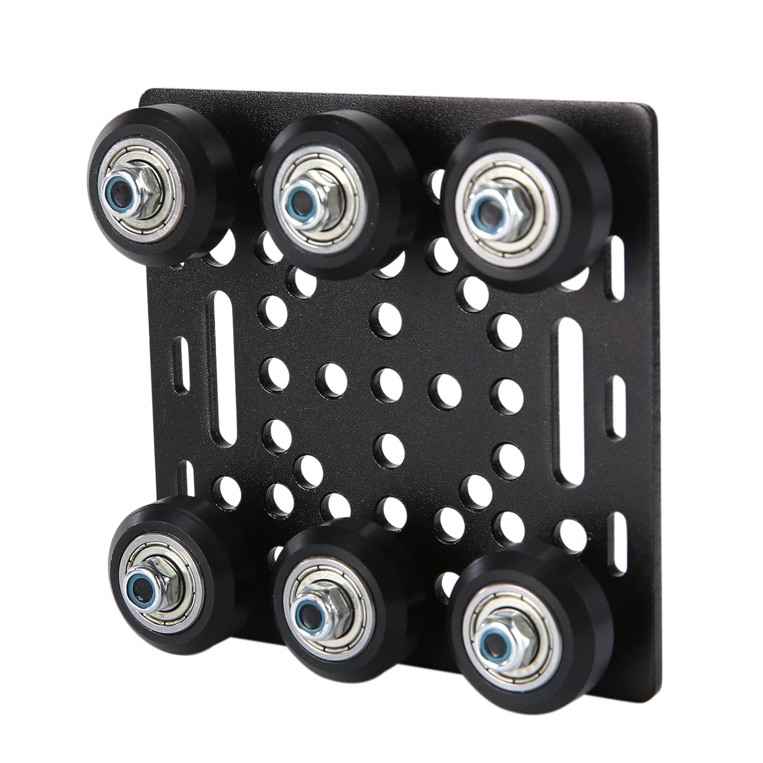 Paquete de 1 kit de placa de pórtico de 2040 V ensamblada con 6 ruedas POM sólidas en V, solo compatible con perfiles de extrusión de aluminio con