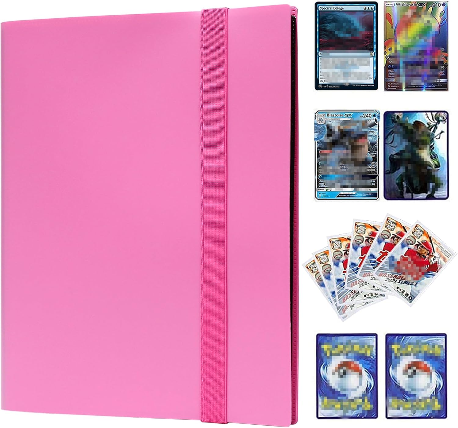 GEAoffice Carpeta de tarjetas con 9 bolsillos, 360 bolsillos para tarjetas estándar, carpeta de colección de tarjetas de carga lateral para MTG,