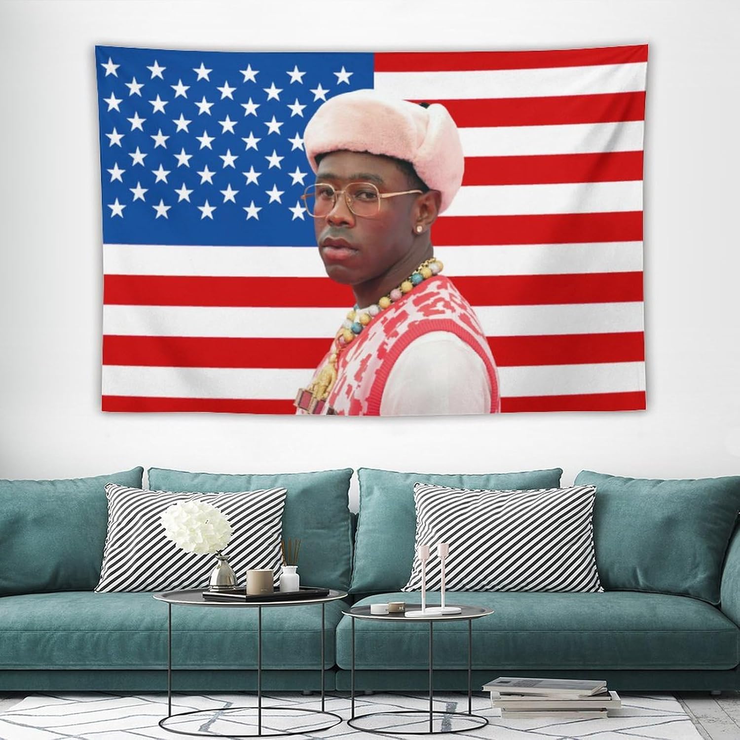 NOsawa Tapiz de cantante Tyler para decoración del hogar, álbum de pared de rapero, arte para colgar en la pared, póster impreso con imagen de The