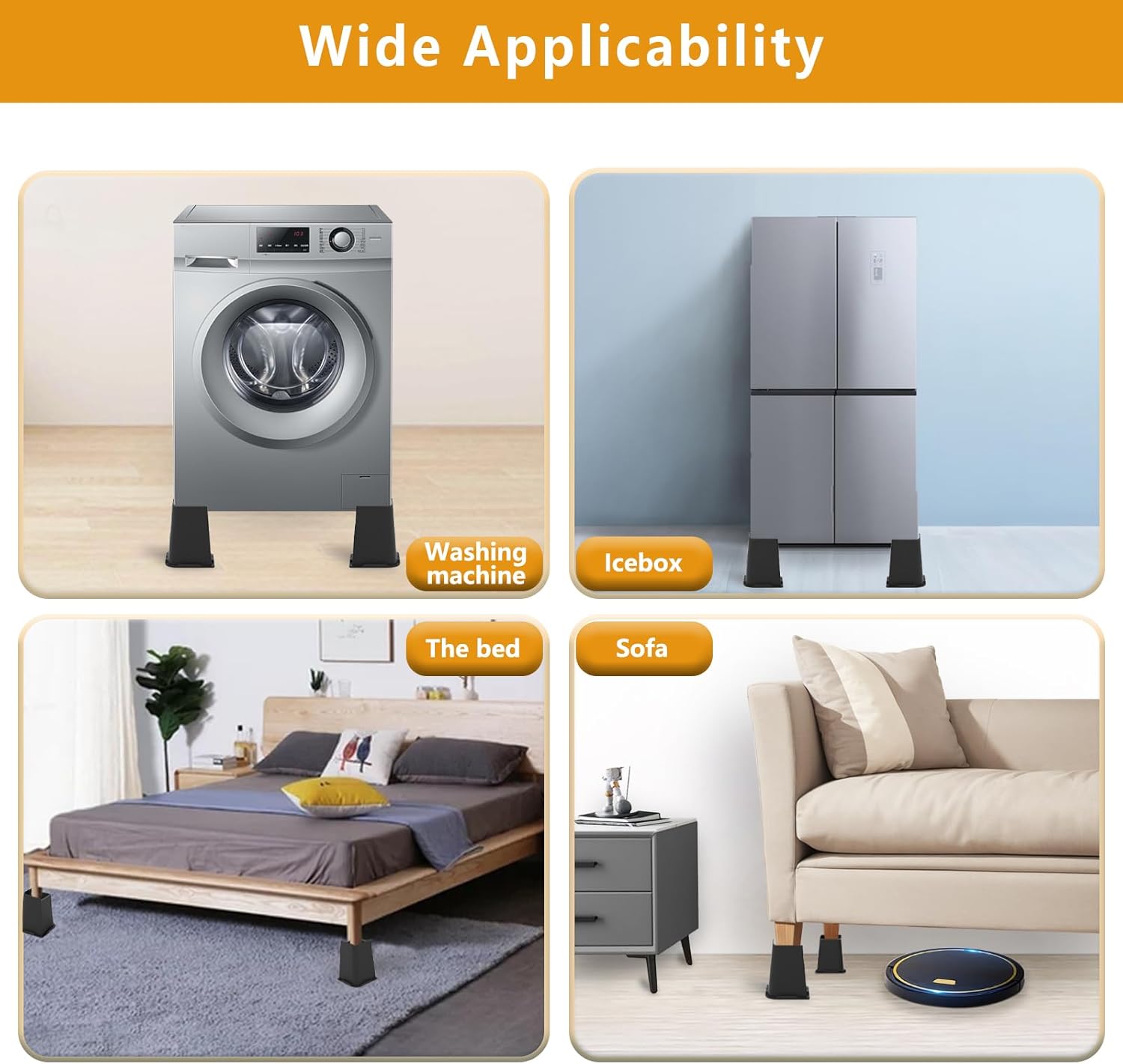Elevadores de cama, elevadores de muebles de 6 pulgadas para escritoriosofámesa y elevadores de patas de silla, amplían y amplían el diseño