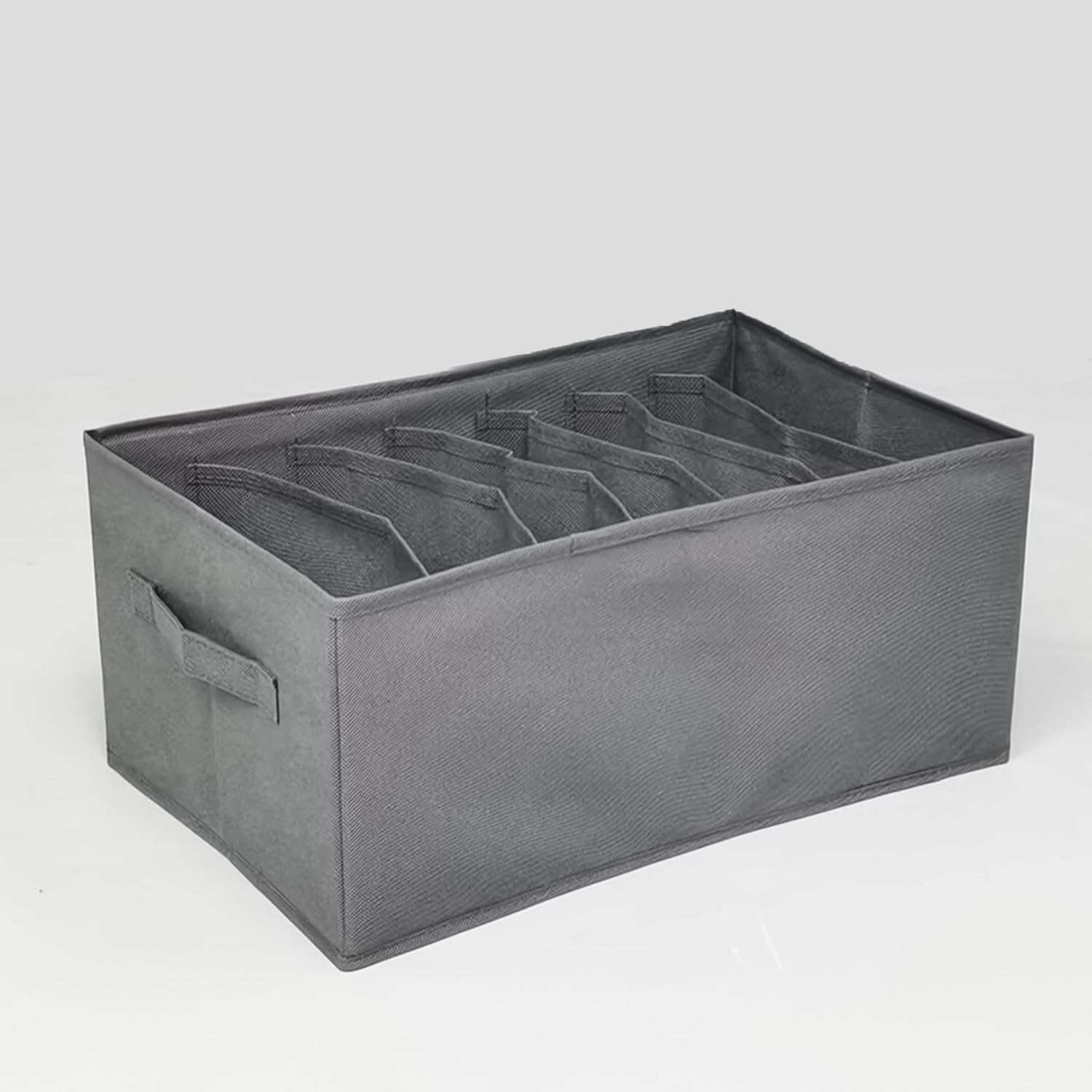 FixtureDisplays Organizador de armario para armario, papelera de almacenamiento de tela con 7 ranuras, color gris oscuro, divisores de cajones