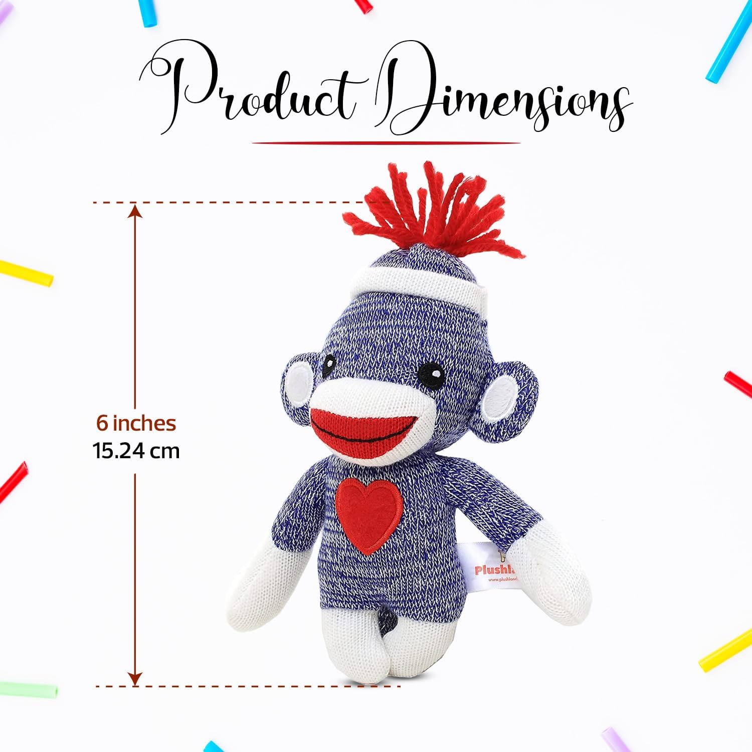 Made By Aliens Adorable mono calcetín de 6 pulgadas, el original juguete de peluche tradicional tejido a mano, regalo para niños, bebés,