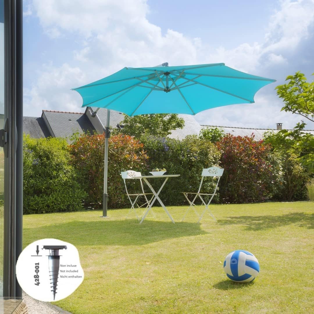 GARD & ROCK – SOPORTE PARA PARASOL DESPLAZADO, Extraíble y en Aluminio – Apto para cualquier tipo de suelo – Base de anclaje no incluida! – MONTAJE