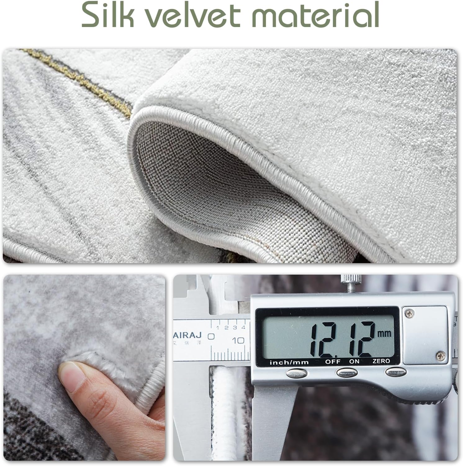 Alfombras para dormitorio, alfombra pequeña antideslizante de 1.5 x 2.5 pies, alfombra mullida y asequible, alfombras suaves y mullidas para sala de