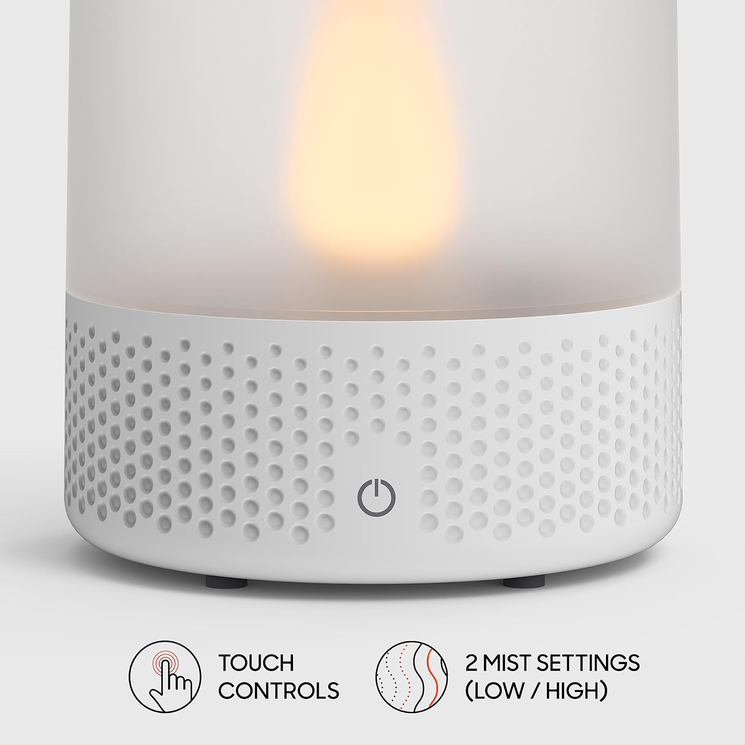 Sharper Image VOTIV 7 Humidificador ultrasónico con luz de vela sin llama, controles táctiles, niebla fría, apagado automático, humidificación sin