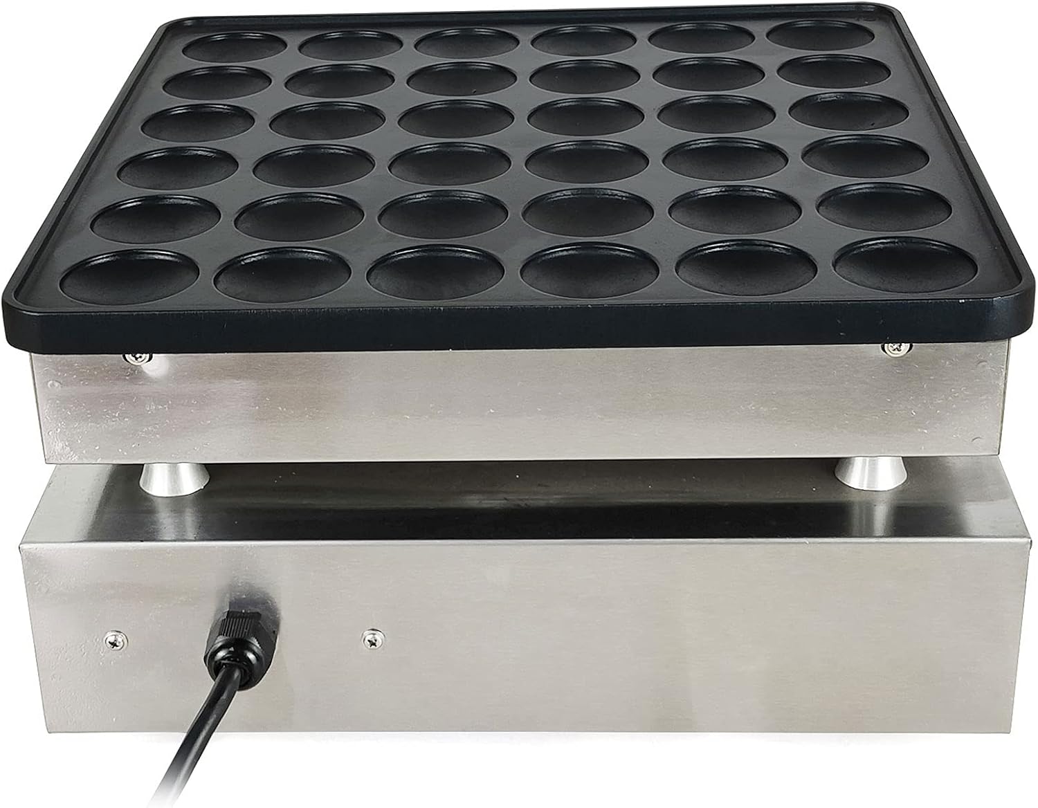 Mini máquina eléctrica para hacer panqueques de 36 agujeros, 1000 W, plancha comercial holandesa para panqueques, máquina comercial para hacer