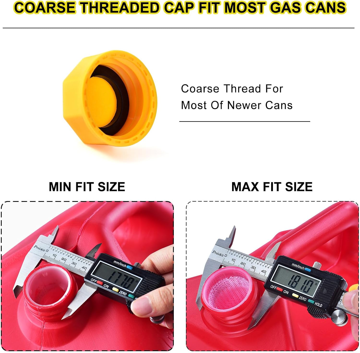 Tapa de lata de gas, repuesto de tapa de lata de gas (2 kits), alta compatibilidad, se adapta a la mayoría de latas de gas de 1235 galones, diseño