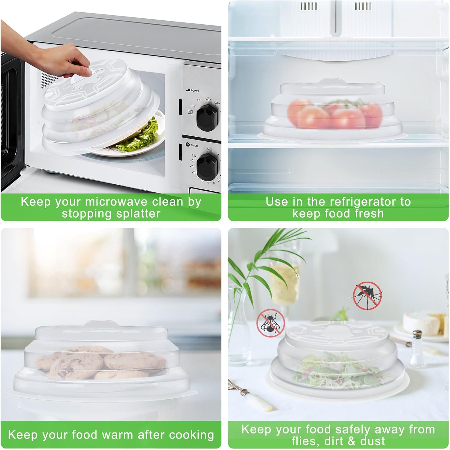 Homelove Cubierta grande para microondas para silicona de grado alimenticio, tapas plegables y resistentes al calor, cubierta de preservación