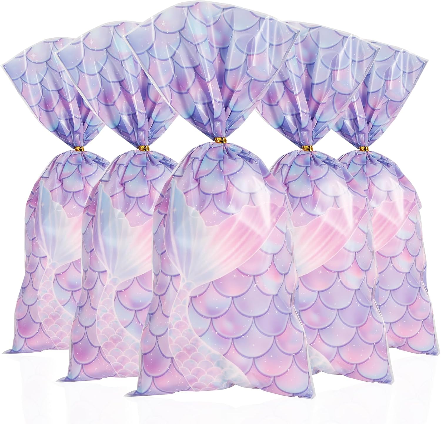 100 bolsas de fiesta temáticas de sirena, bolsas de recuerdo de fiesta de sirena, bolsas de dulces, bolsas de regalo, bolsas de envoltura de