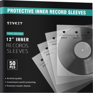 Sivet – Fundas interiores de vinilo de 50 LP para máxima protección y preservación con propiedades antiestáticas y diseño de ángulo cuadrado, ideal Sivet – Fundas interiores de vinilo de 50 LP para máxima protección y preservación con propiedades antiestáticas y diseño de ángulo cuadrado, ideal