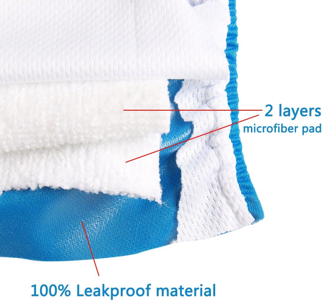 Vecomfy Pañales lavables para perras pequeñas, paquete de 4, reutilizables, a prueba de fugas, grandes, talla L