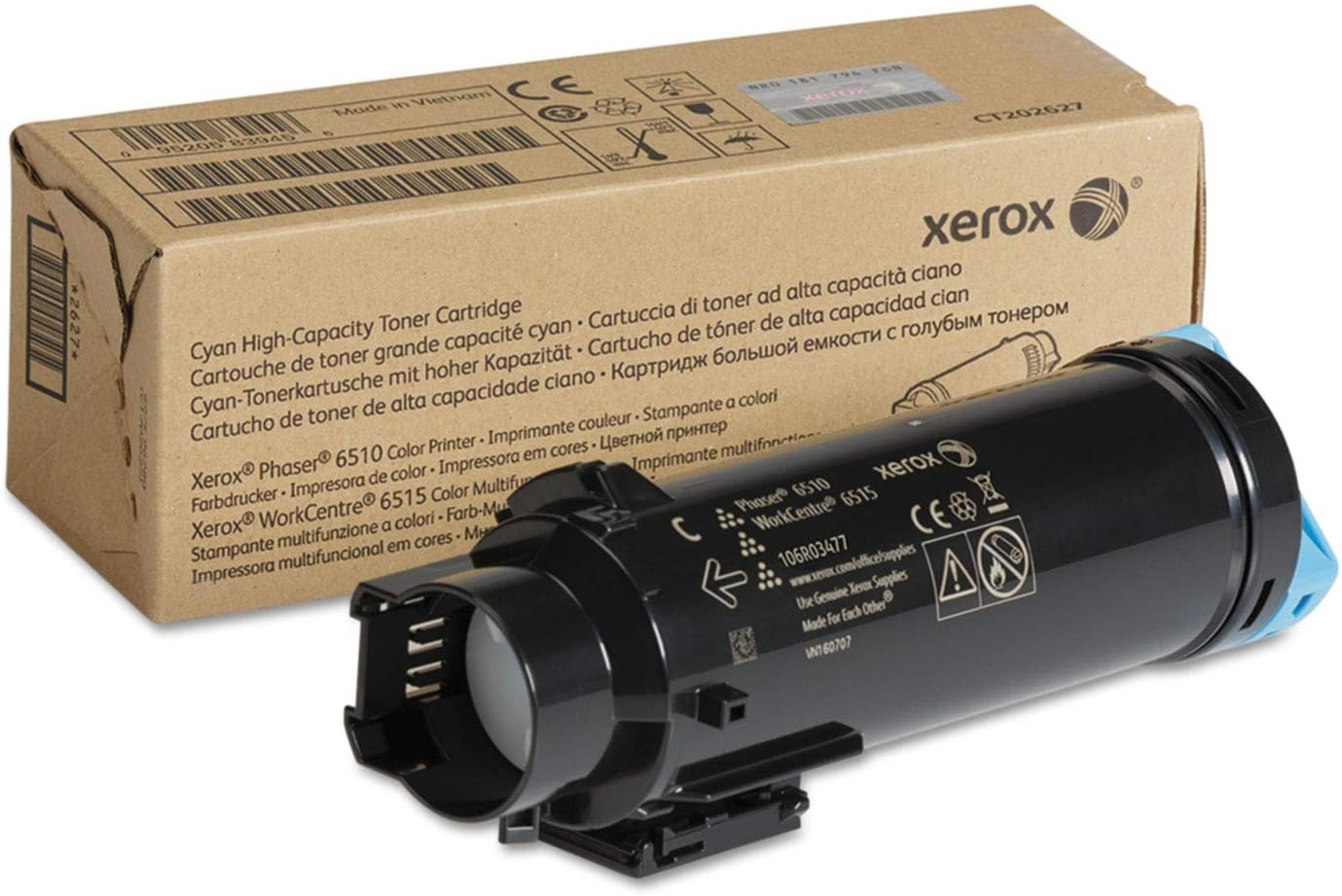 Xerox Phaser 6510Workcentre 6515 106R03477 – Cartucho de tóner cian de alta capacidad (2.400 páginas)