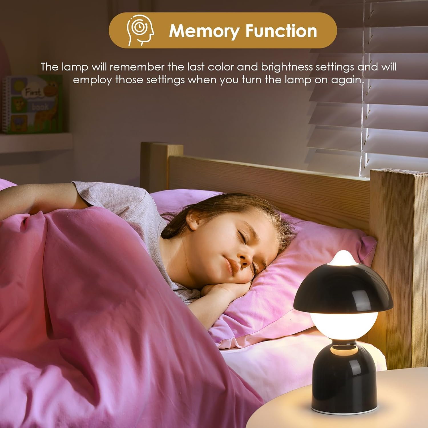 Lámpara de mesa inalámbrica, pequeño robot, luz nocturna recargable, 3 modos de color, funciona con pilas, lámpara regulable para niños con función