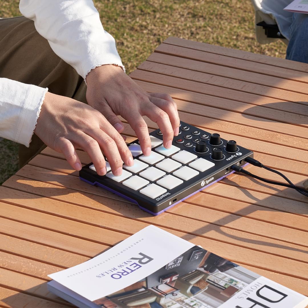 TempoPAD – Controlador de almohadilla MIDI para producción musical, almohadilla portátil USB MIDI Beat Pad para principiantes con bolsa de