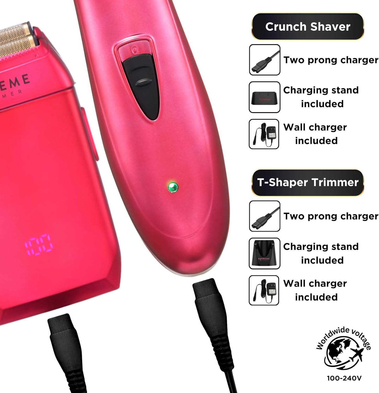 Supreme Trimmer 2 en 1 DLC T-Shaper Trimmer & CRUNCH Foil Shaver  Maquinilla de afeitar eléctrica STF602 y ST5205 Kit de corte de pelo de barbero