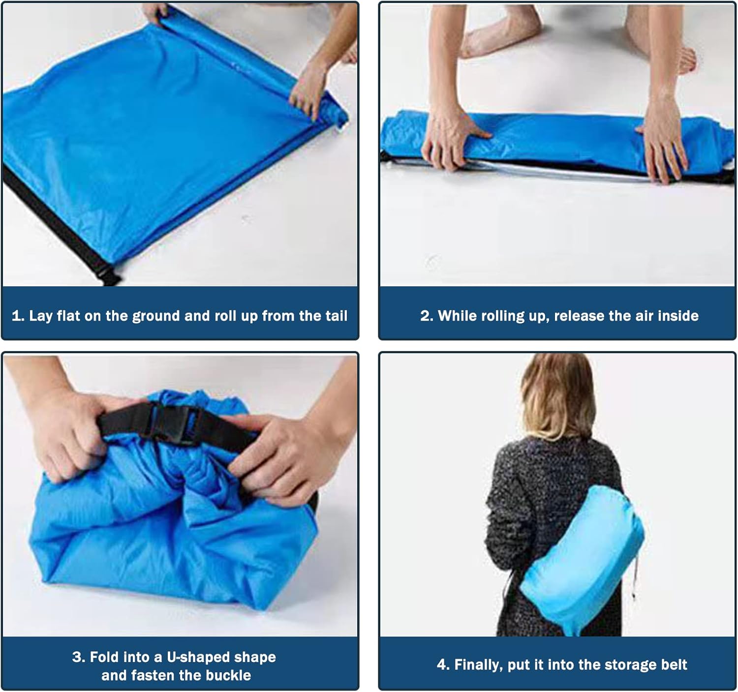 Tumbona inflable sofá de aire hamaca inflable portátil para acampar al aire libre – Diseño impermeable contra fugas de aire para senderismo,