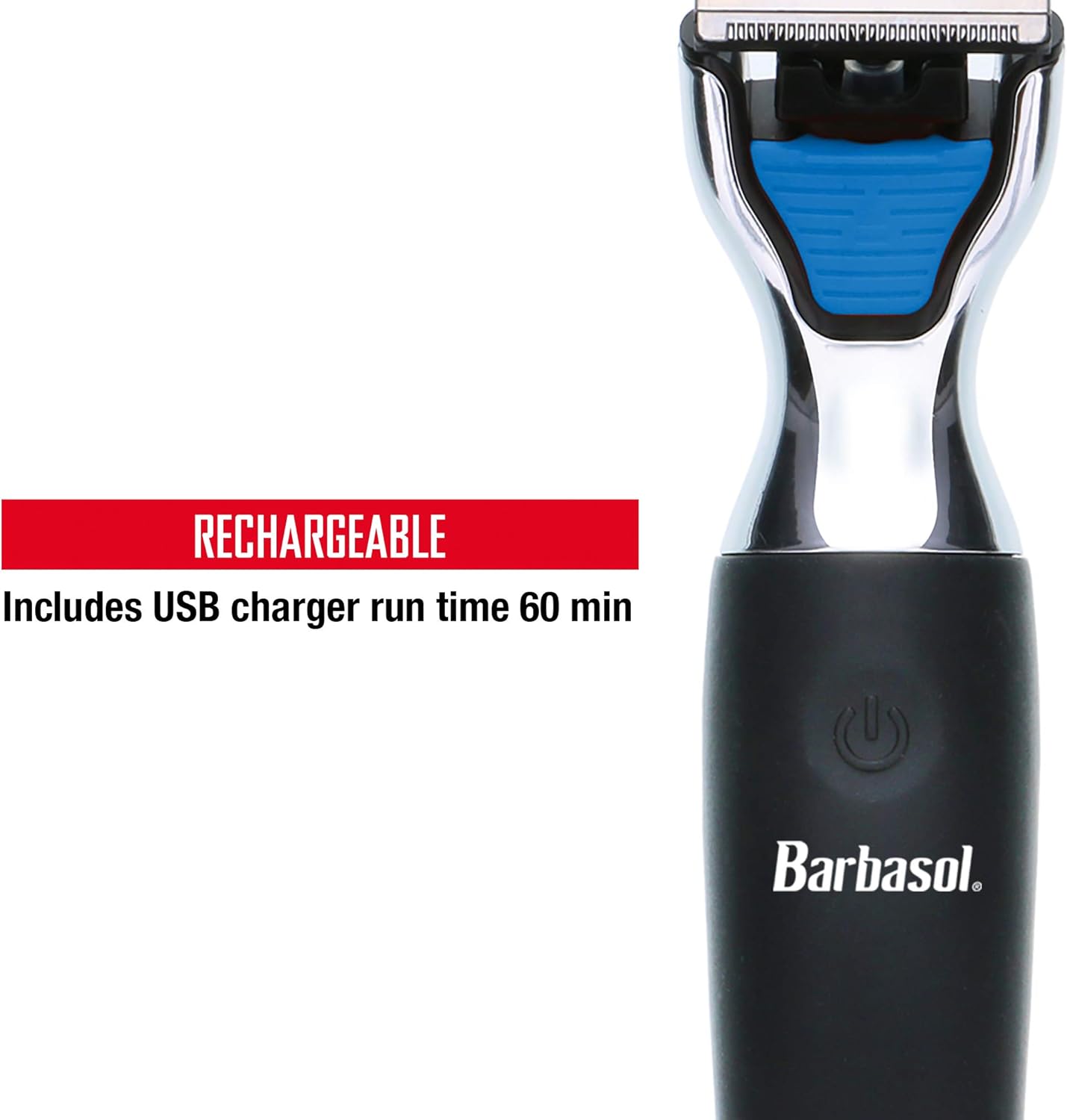 Barbasol Afeitadora eléctrica recargable de una sola hoja húmeda y seca con cuchillas de acero inoxidable y accesorio ajustable para recortadora de