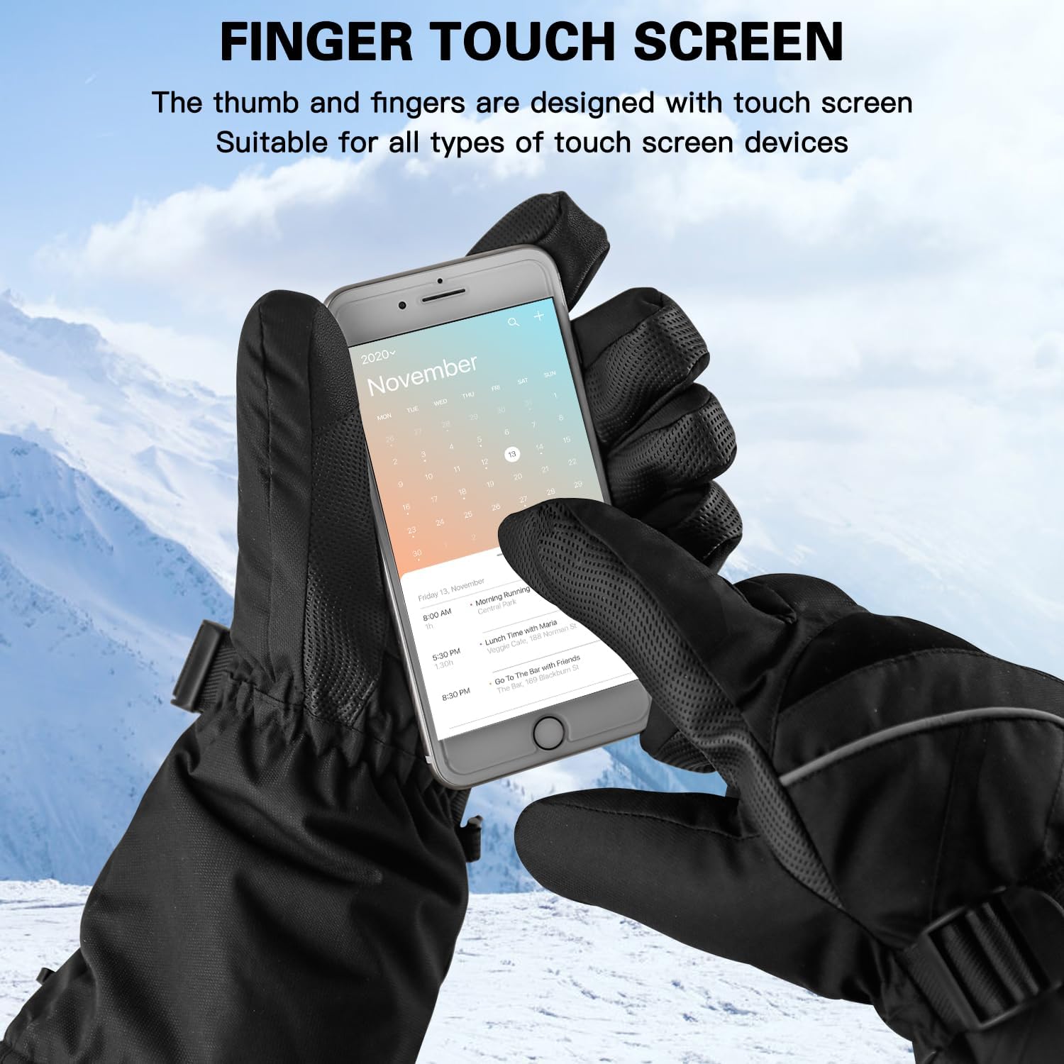 Guantes térmicos, 3 temperaturas de calefacción ajustables y recargables, guantes de invierno para hombres y mujeres, guantes de invierno con
