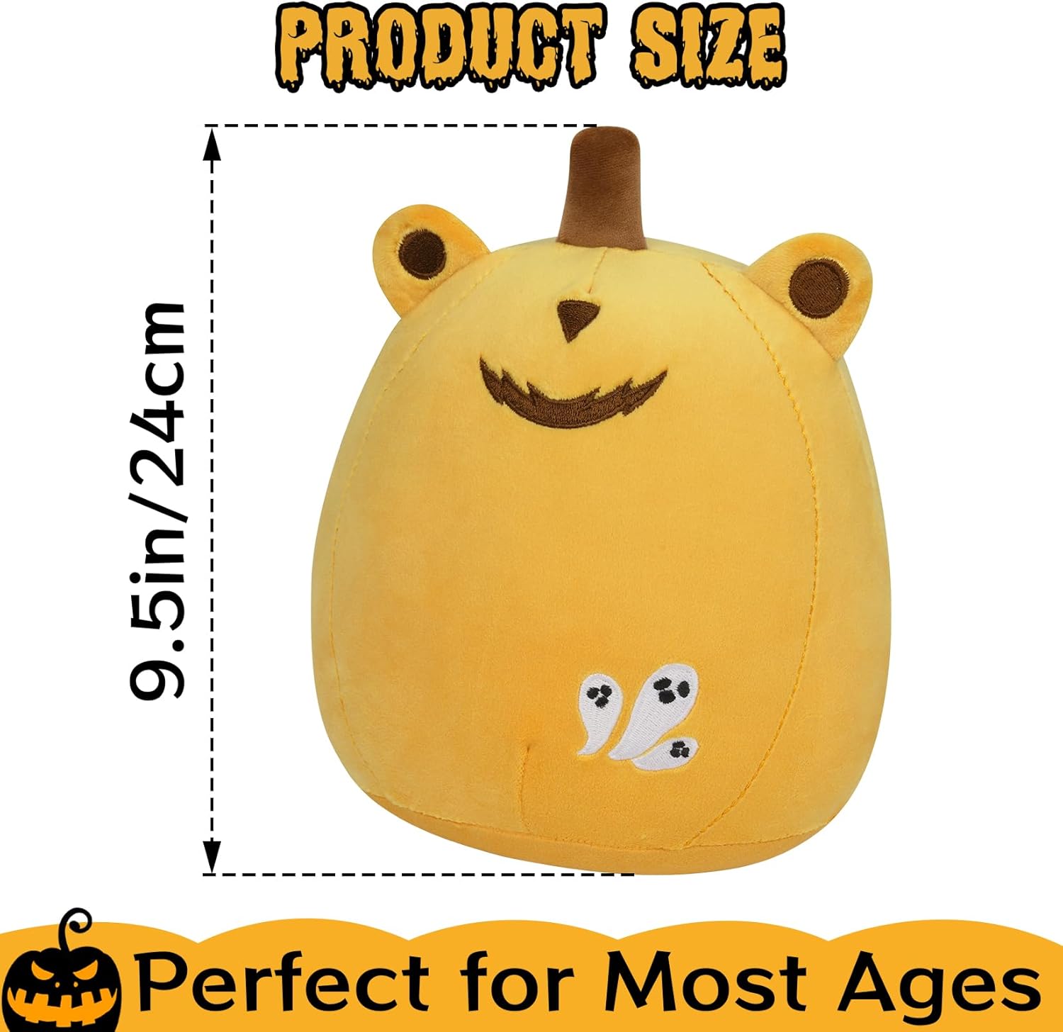 Leokawin Animales de peluche de Halloween, peluche de rana de calabaza de 8 pulgadas, juguetes de peluche Kawaii de rana calabaza para decoración de