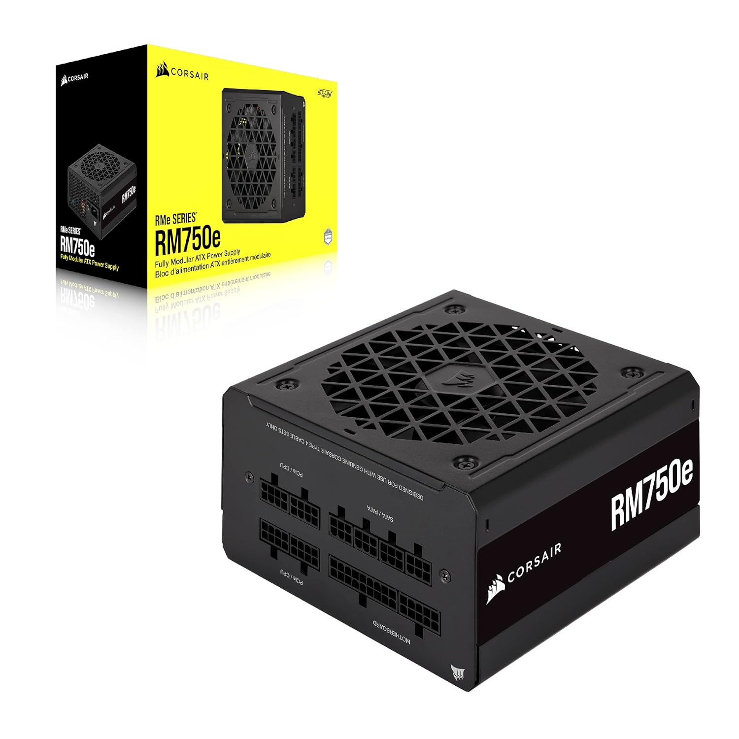 Corsair Fuente de alimentación totalmente modular de bajo ruido RM750e (2023) – Cumple con ATX 3.0 y PCIe 5.0 – Condensadores con clasificación C de