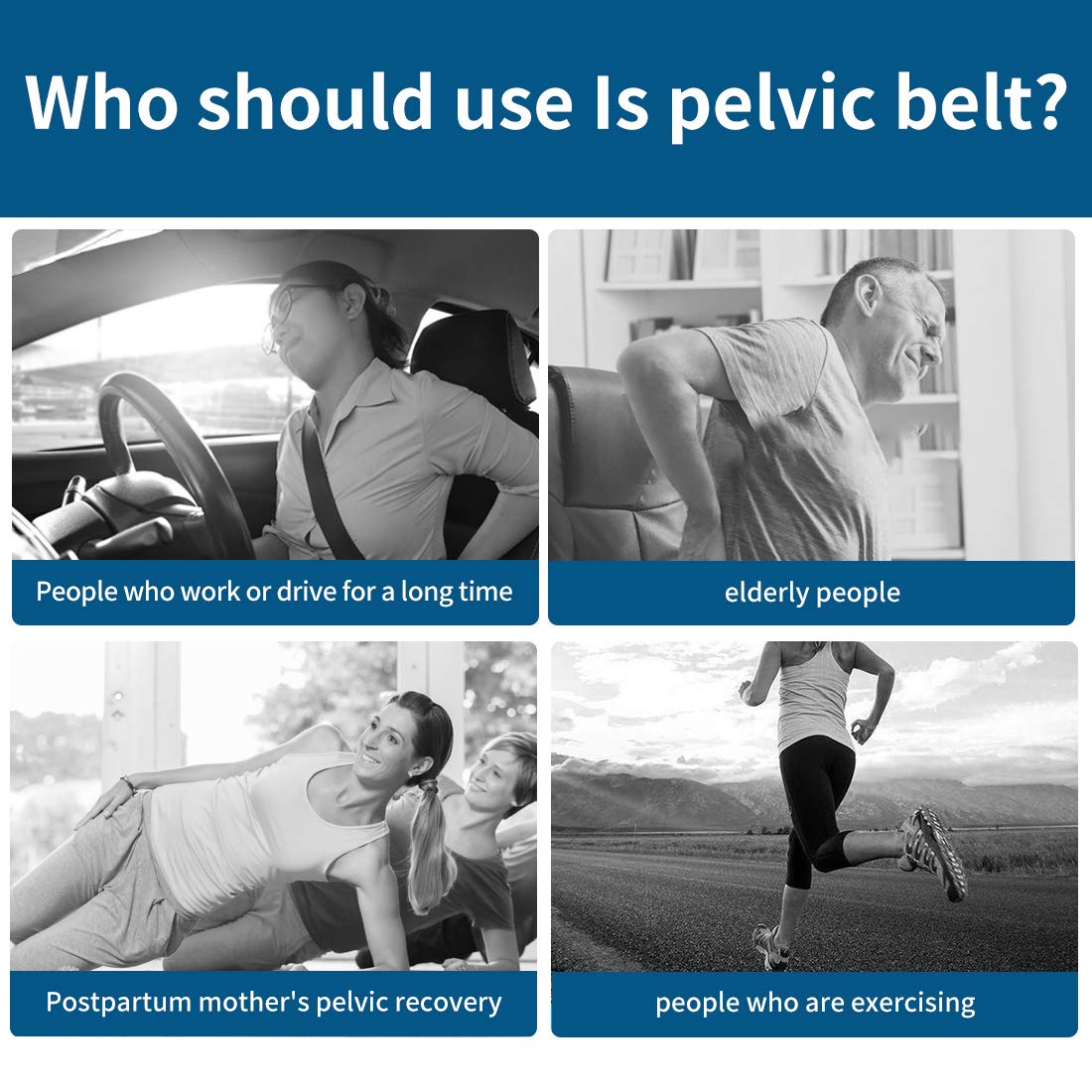 Back Support Belt for Women,Si Belt,45″ Back Brace for Men Lower Back Suitable for 28-43″ Hip Bone,Relieve Lower Back,Pelvis and Sciatica Pain.