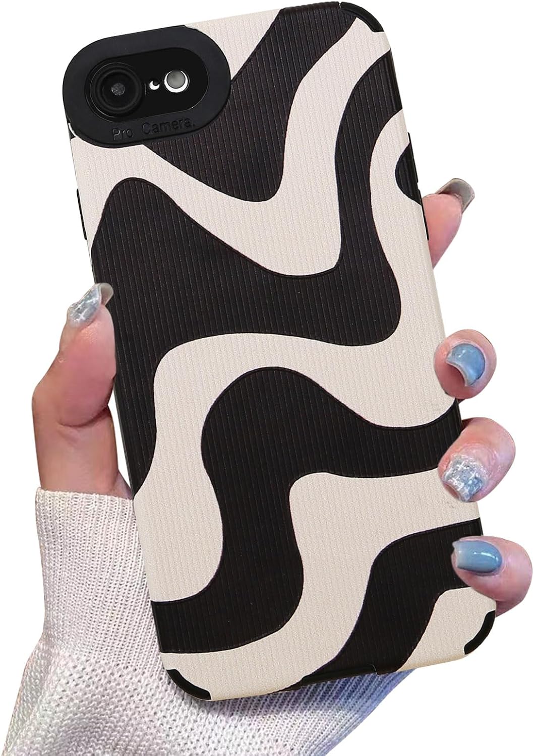 Funda compatible con iPhone 78SE, diseño de rayas de cebra para mujeres y niñas, elegante funda protectora de silicona suave para iPhone 7, 8 y SE,