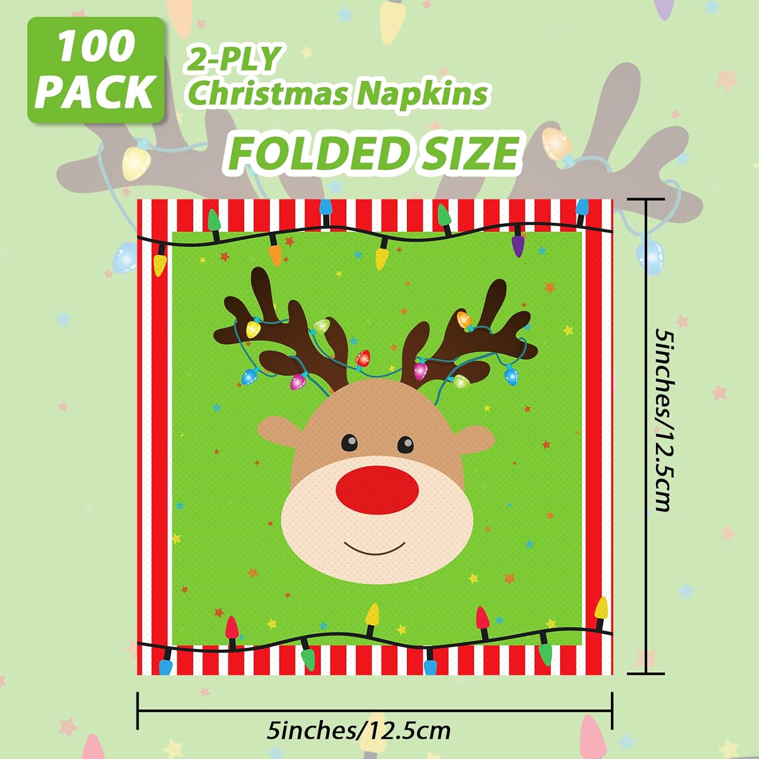 Servilletas de renos de Navidad para suministros de fiesta de Feliz Navidad, servilletas de papel desechables para invitados, servilletas de