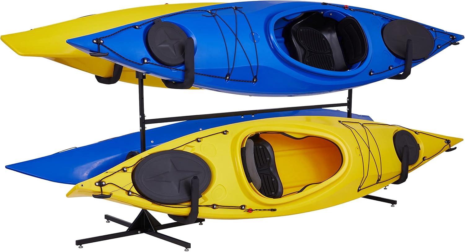RaxGo – Estante de almacenamiento para kayak, soporte resistente independiente para kayak, SUP, canoa y tabla de remo para interiores, exteriores,