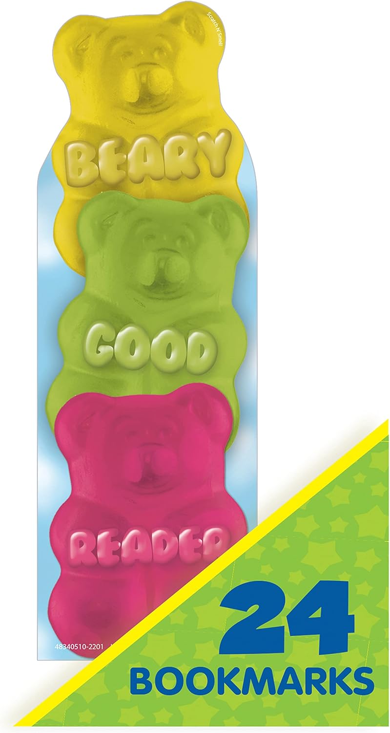 Eureka Beary Good Reader – Marcadores perfumados de oso de goma, paquete de 24