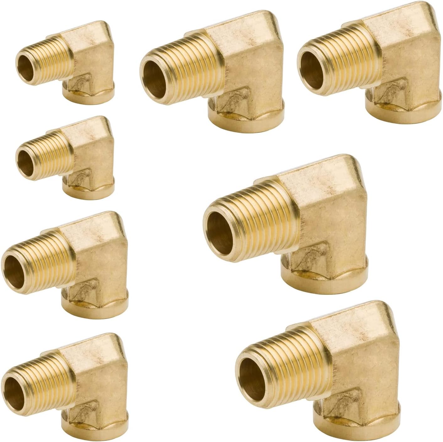 Legines Codo de calle de 90 grados, 18 pulgadas, 14 pulgadas, 38 pulgadas, 12 pulgadas, NPT macho a NPT hembra, montaje de tubería de latón forjado,