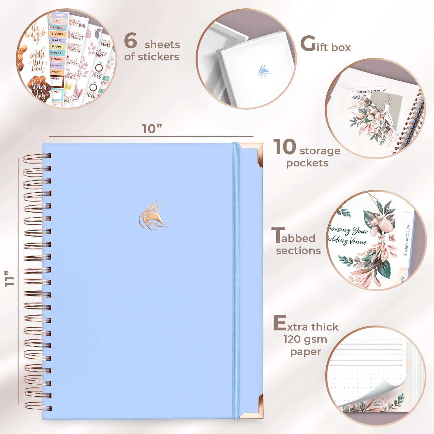 Clever Fox Planificador de bodas – Libro de bodas y organizador para la novia – Carpeta de planificación de bodas con bolsillos, consejos y listas