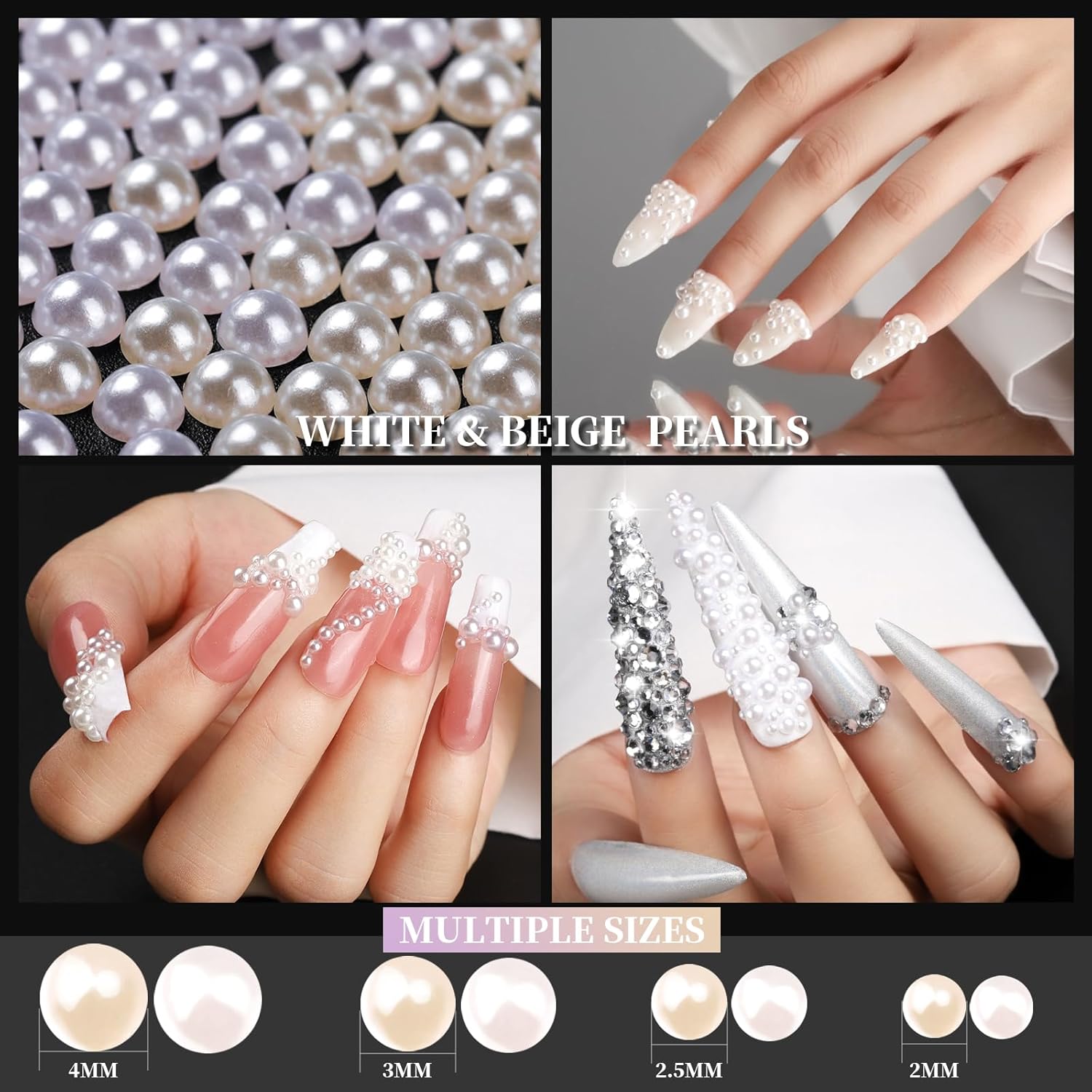 YGDZ Diamantes de imitación, 10000 piezas de diamantes de imitación para uñas, diamantes de imitación para manualidades, uñas, perlas de uñas,