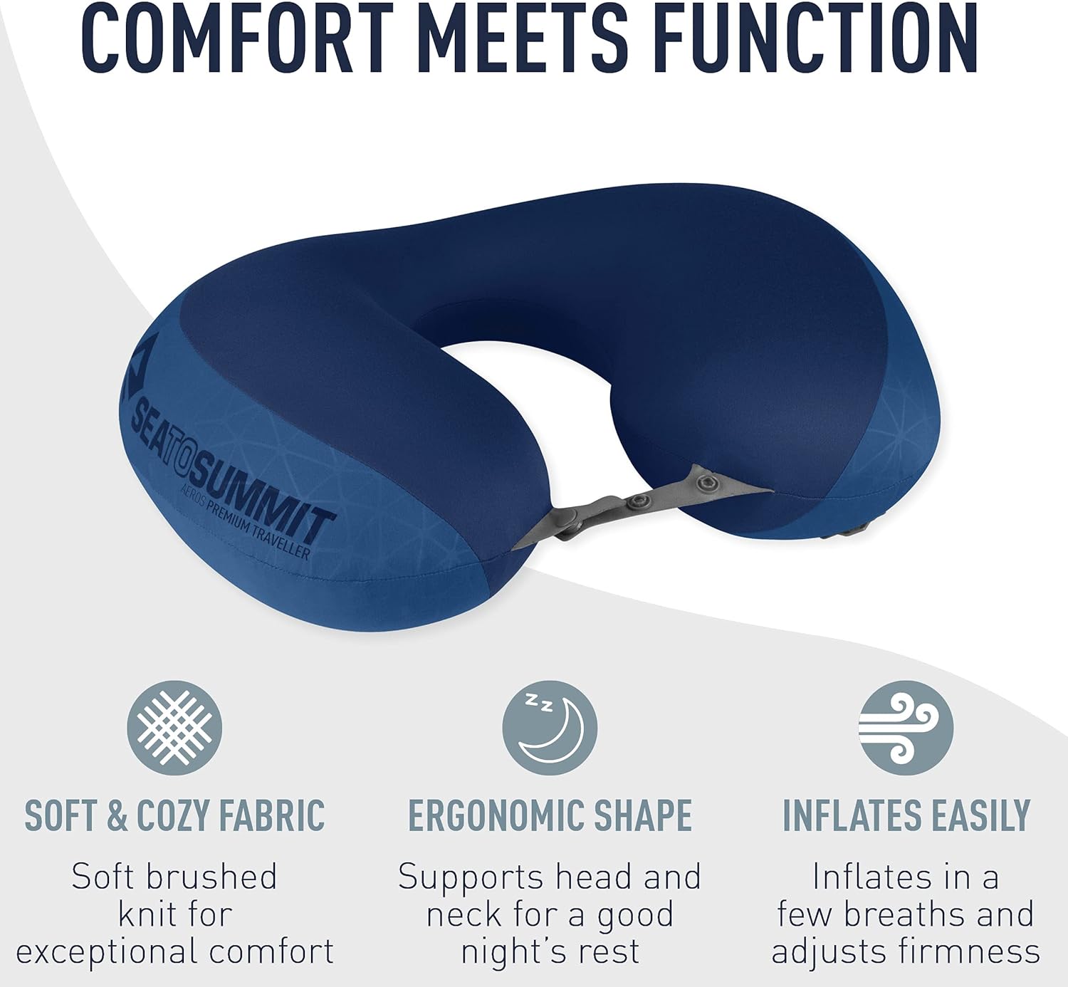 Sea to Summit Aeros Premium Traveller – Almohada inflable para el cuello, color lima