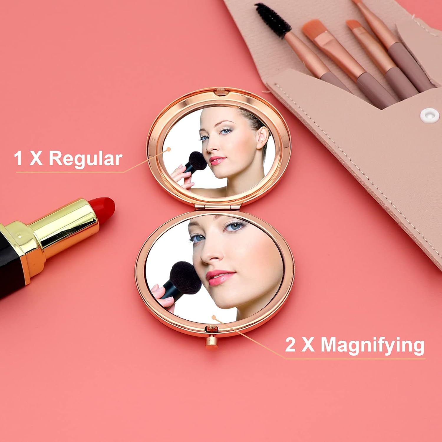 Happy18 – Regalo de cumpleaños para niñas, espejo de maquillaje compacto, regalo de cumpleaños de 18 años para nieta, hermana, sobrina, amiga, hija,