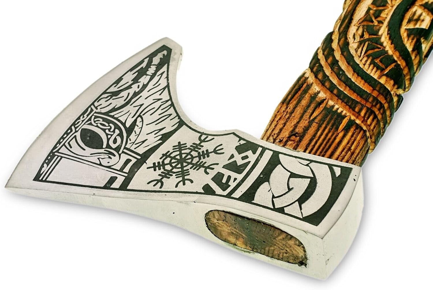 Hacha de caza con hacha de mano personalizada para exteriores, hacha vikinga, mango de madera, hacha Tomahawk con funda de cuero, regalo para