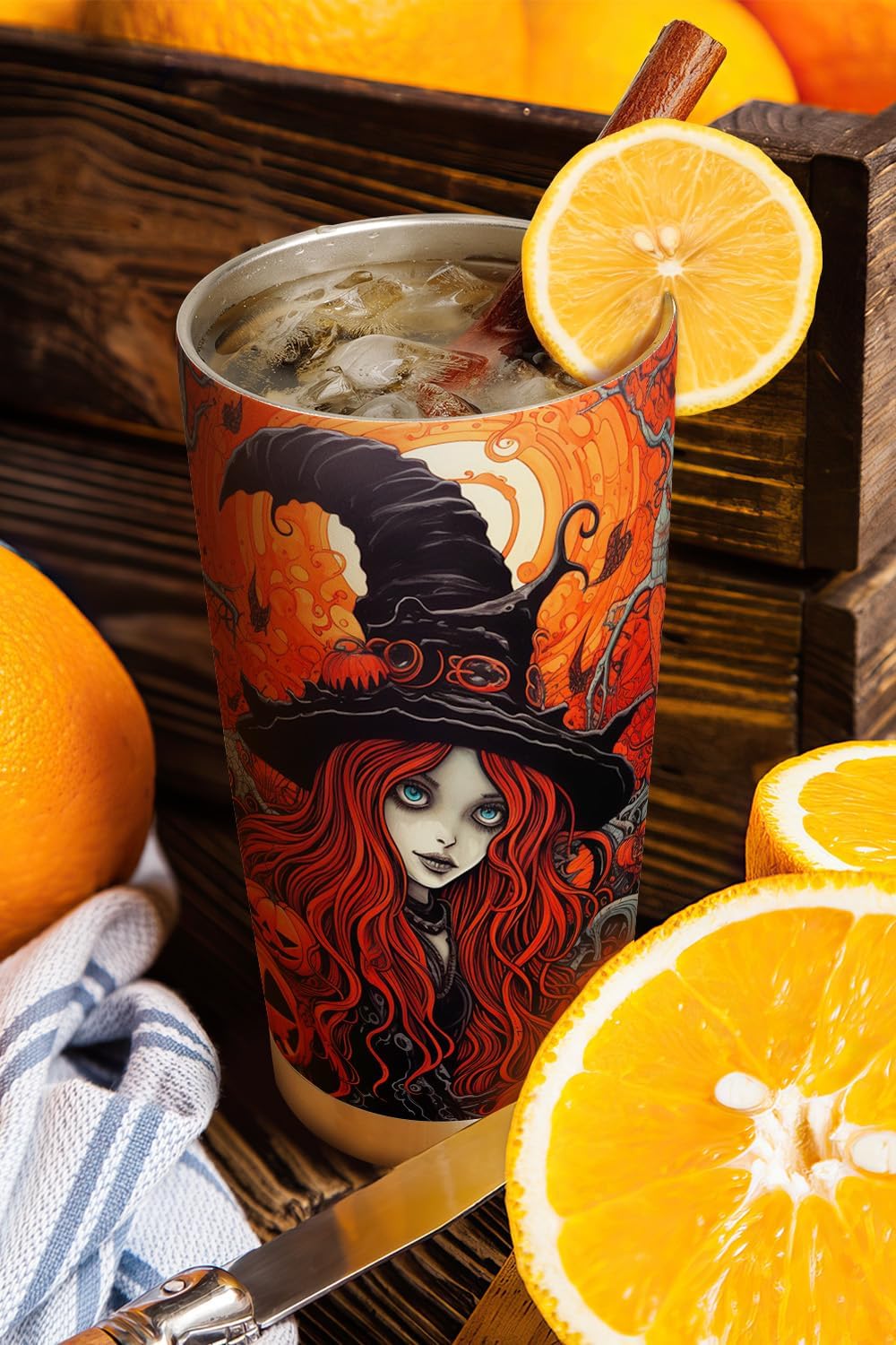 Vaso de Halloween de 20 onzas, vaso de bruja de Halloween, vaso de bruja de calabaza de Halloween, taza de viaje aislada con tapa, termo de café