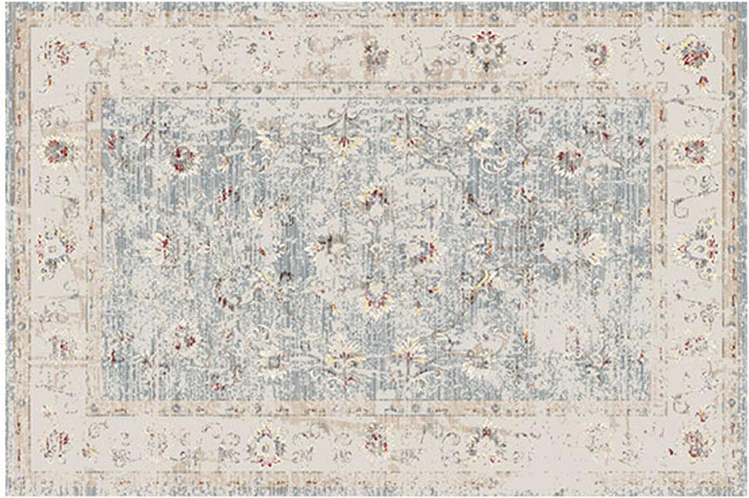 Alfombras grandes vintage de lujo, alfombra persa lavable, abstracto, antideslizante, suave, ligera, con estampado floral, alfombras plegables para