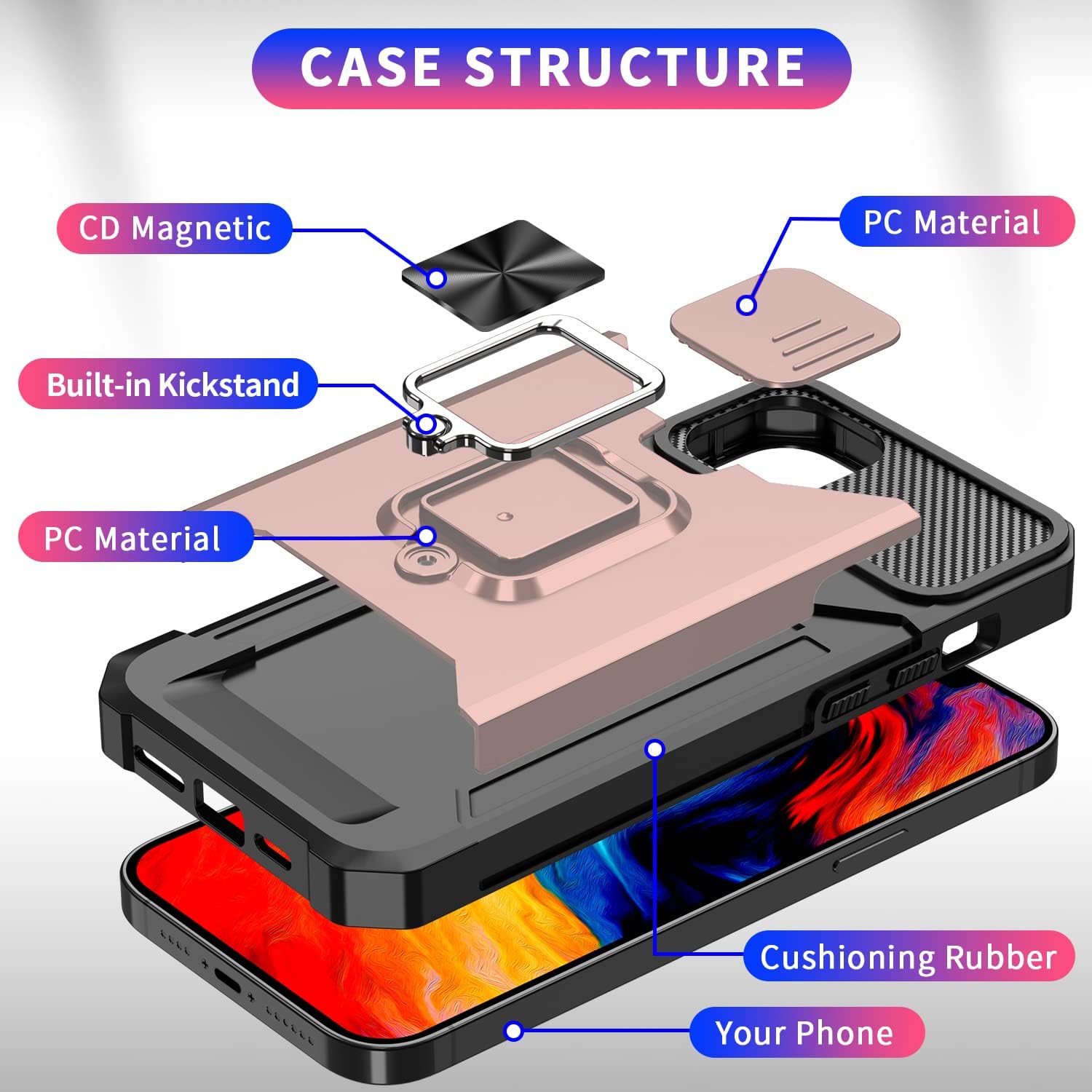 Asuwish Funda compatible con iPhone 15 Pro Max de 6.7 pulgadas y protector de pantalla de vidrio templado, tarjetero y anillo para teléfono celular