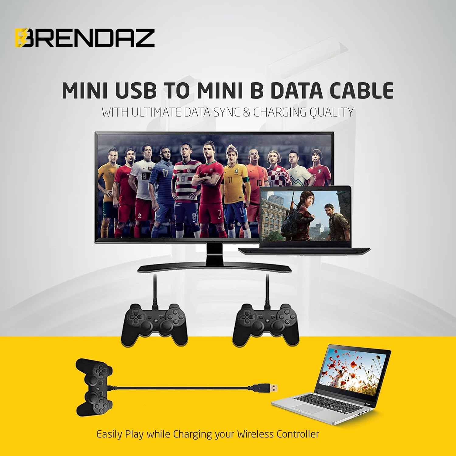 Cable mini USB a USB 2.0  Cable de carga rápida USB A a Mini B USB  Cable de carga de cámara compatible con GoPro HERO4 Hero3, Snowball iCE,