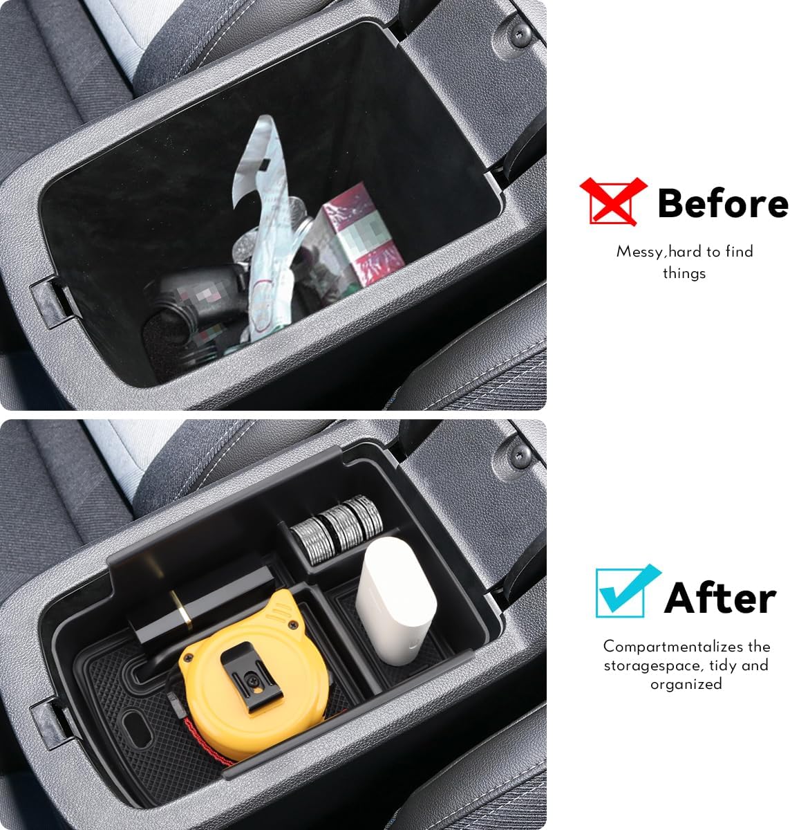 MARCHFA Bandeja organizadora de consola central compatible con Chevy Trax 2024, accesorios para Buick Encore GX Envista 2024, bandeja organizadora