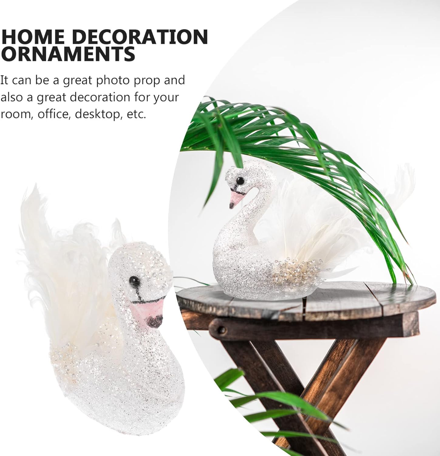 Centro de mesa de cisne, estatuas de cisne de espuma estante para decoración del hogar, accesorios de escritorio, adorno de cisne, figura