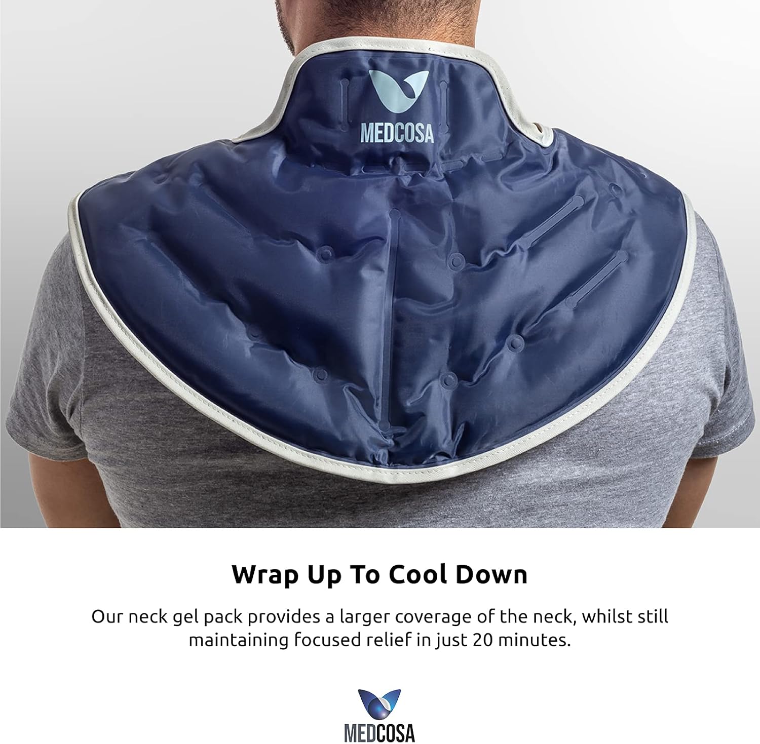 Medcosa Bolsa de hielo de gel grande para cuello y hombros  Enfría ese “dolor en el cuello”  Envoltura de cuello y hombros ideal para poscirugía,