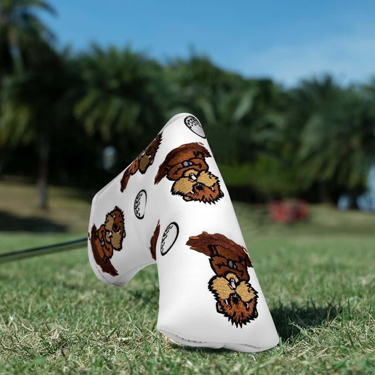Barudan Golf Funda magnética para cabeza de putter, cubierta de putter, cubierta de golfo, regalo para esposo o papá, niños (blanco)