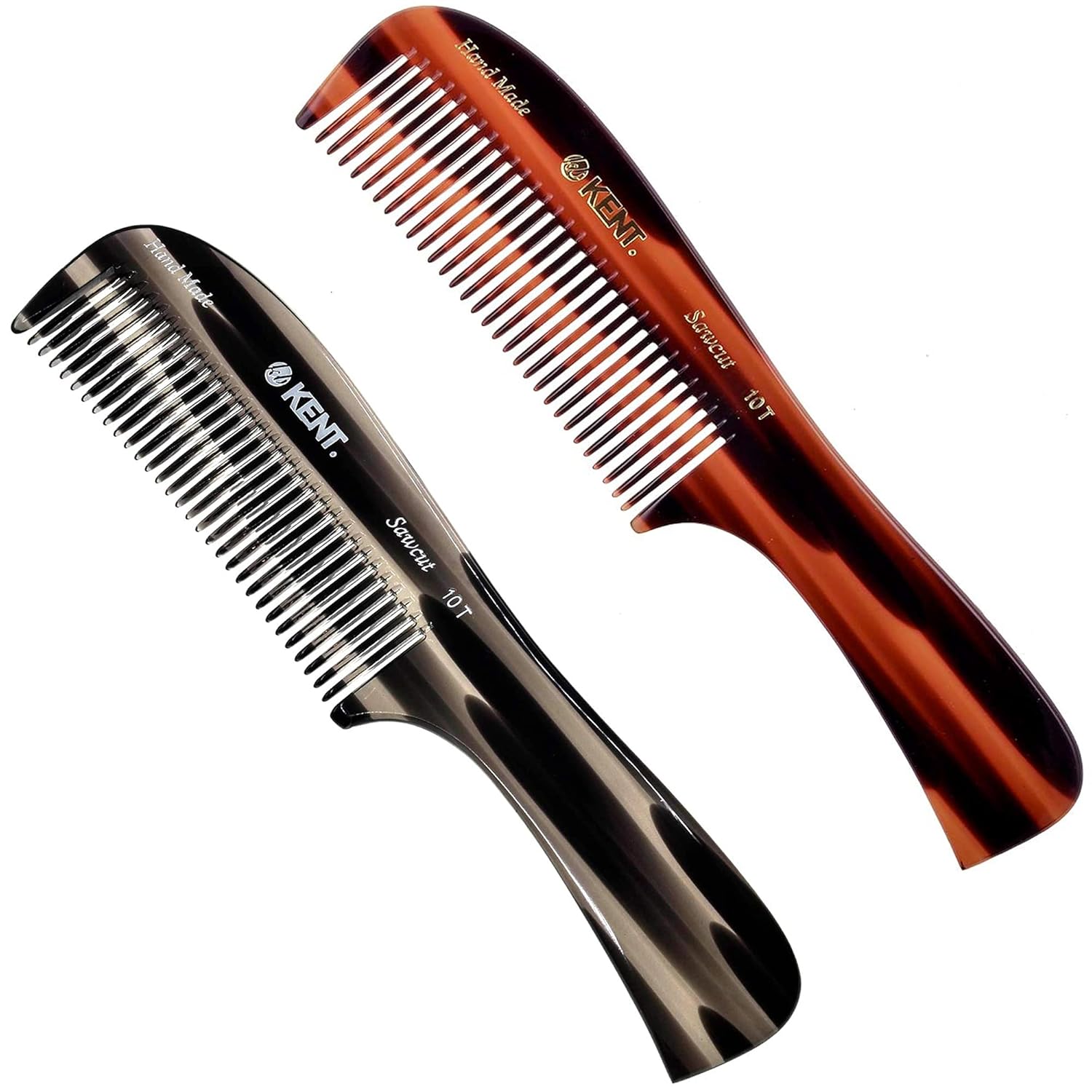 Kent Peine de dientes anchos grandes de grafito y carey 10T  Peine desenredante de cabello  peine de dientes anchos para cabello rizado  Peines para